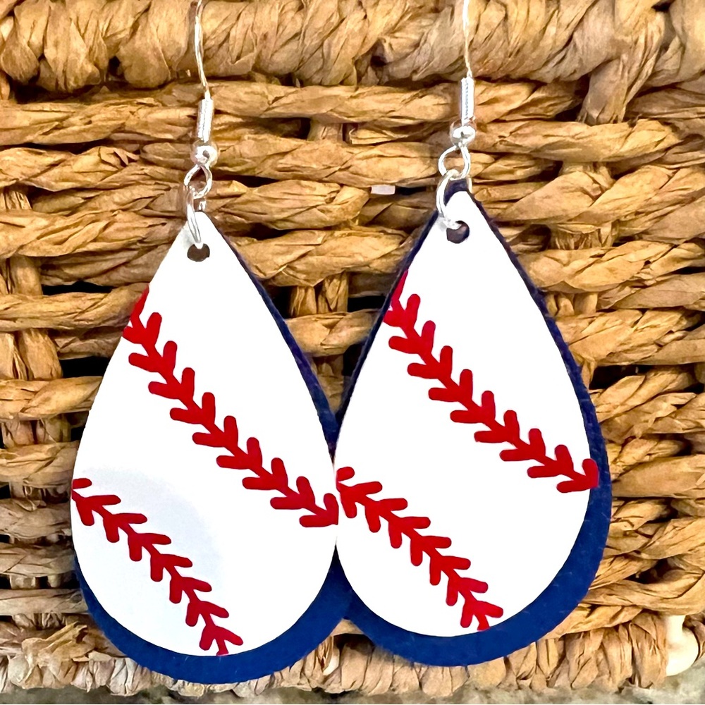 Baseball earrings